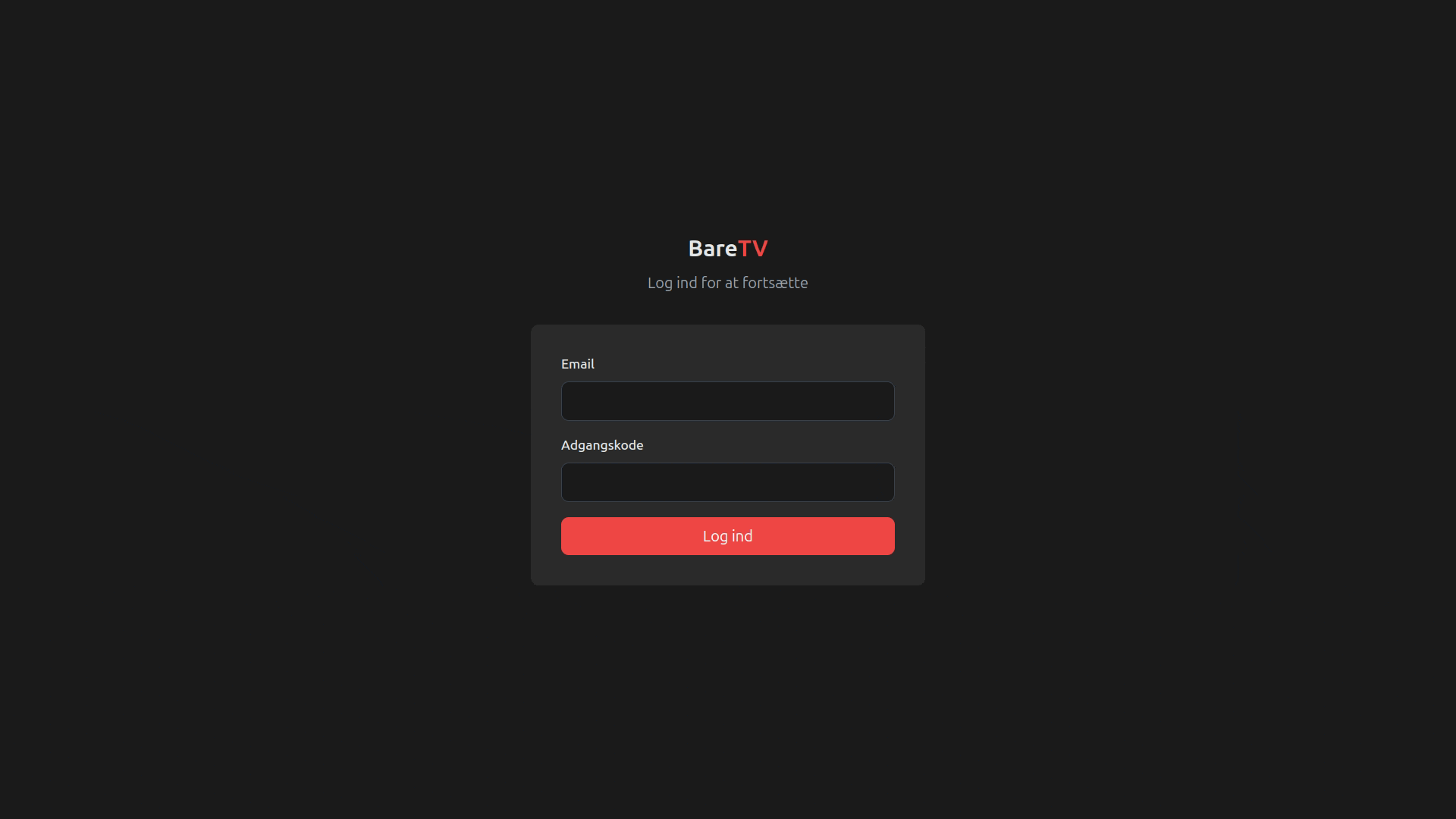 Login til BareTV konto
